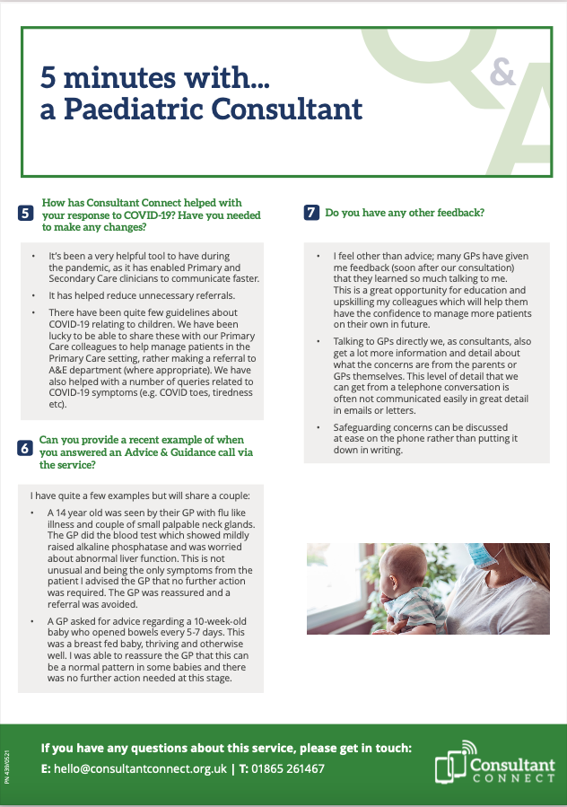 5 minutes with... a Paediatric Consultant