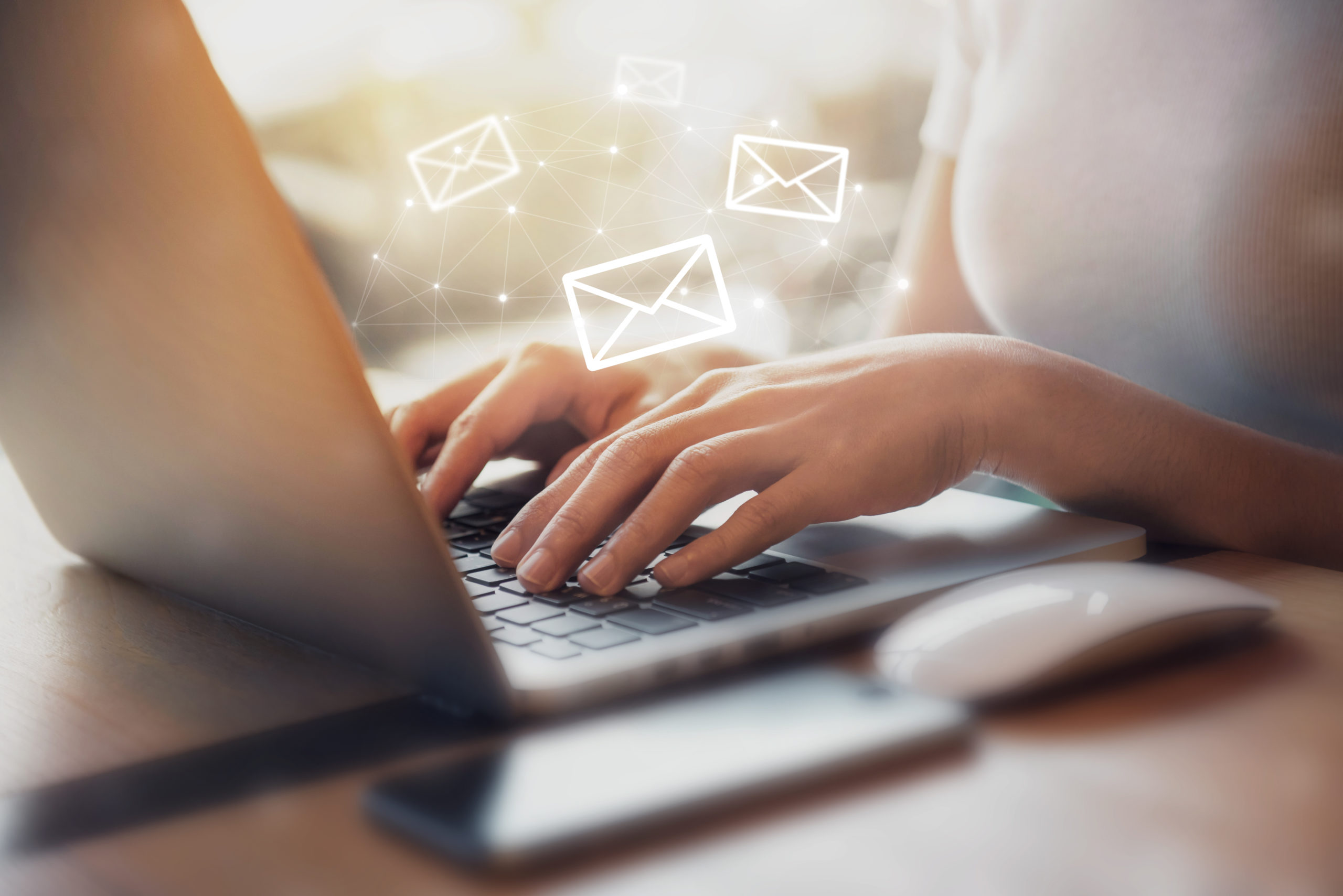 Closeup,Woman,Hand,Using,Laptop,Pc,With,Email,Icon,,Email Finally! Email Advice & Guidance that can be tracked - Consultant Connect