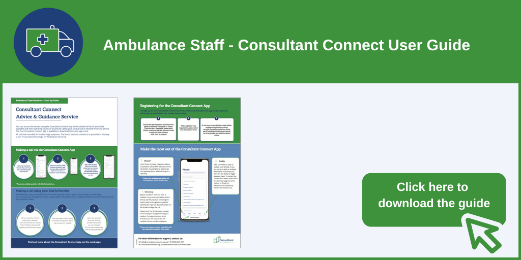 Ambulance Staff Customer Area - Consultant Connect